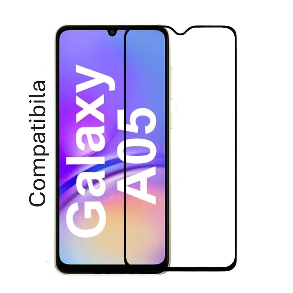 Folie Sticla Securizata, Flippy, Compatibila cu Samsung A05, Full Cover 111D, HD, Margini Negre, Transparenta