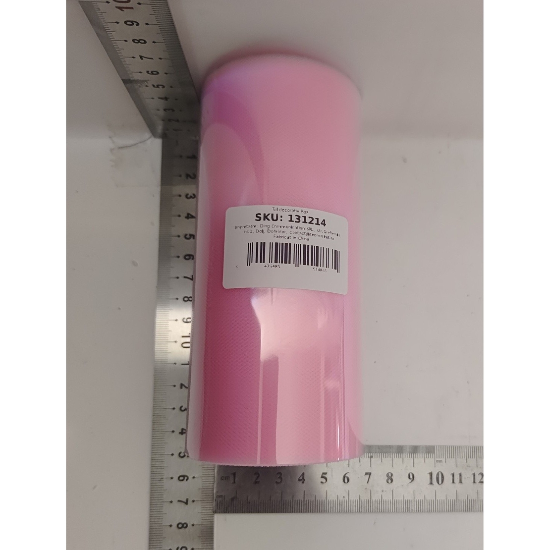 Tul Decorativ, Flippy, 15 cm Latime, 22 cm Lungime, din Poliester, Roz