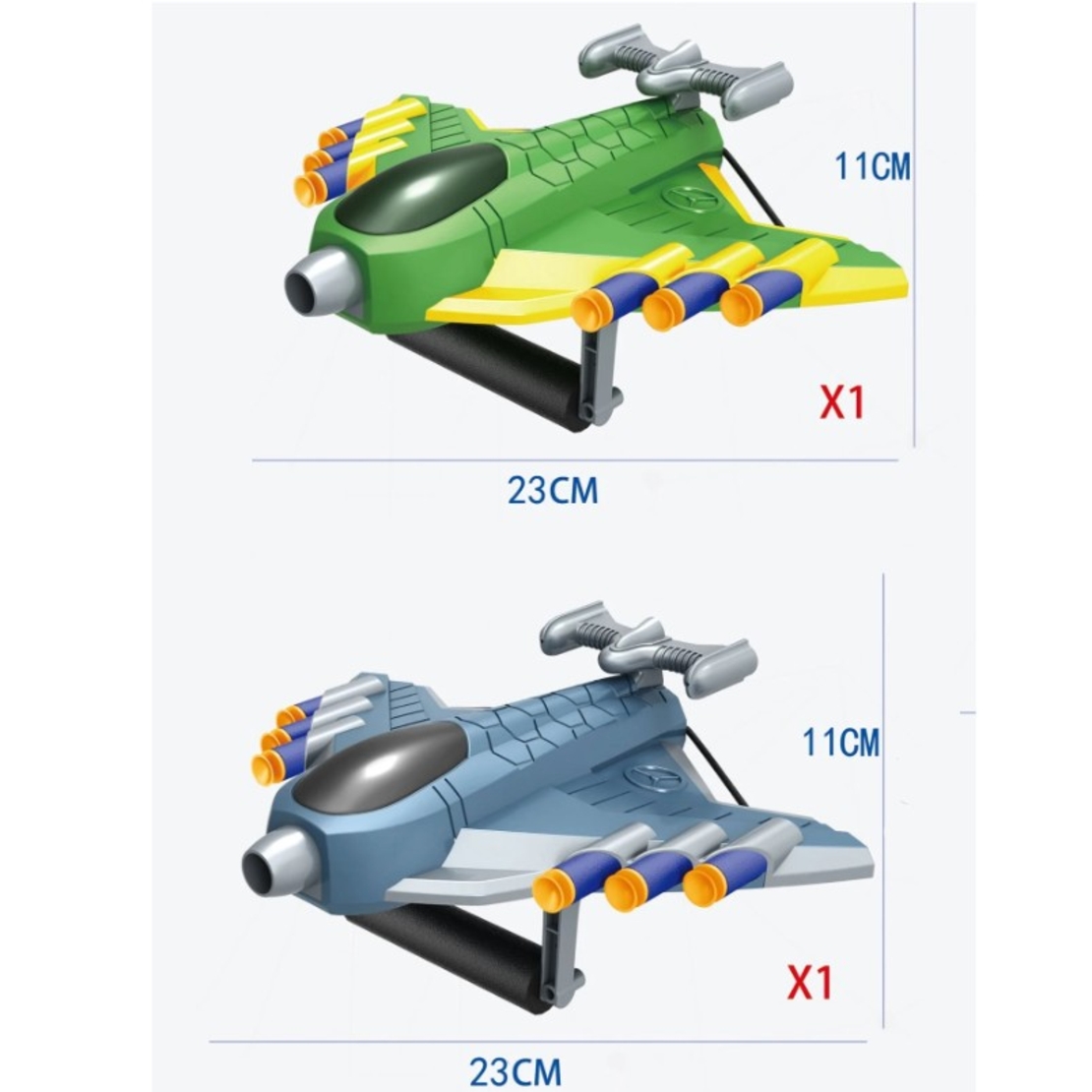 Jucaruie cu Lansator pentru Copii, Flippy, Lanseaza Manual, Tinta, 2 Avioane, 40 de Gloante din Material Moale, Joc Interactiv, 28.5x25x6.3 cm, Gri Verde