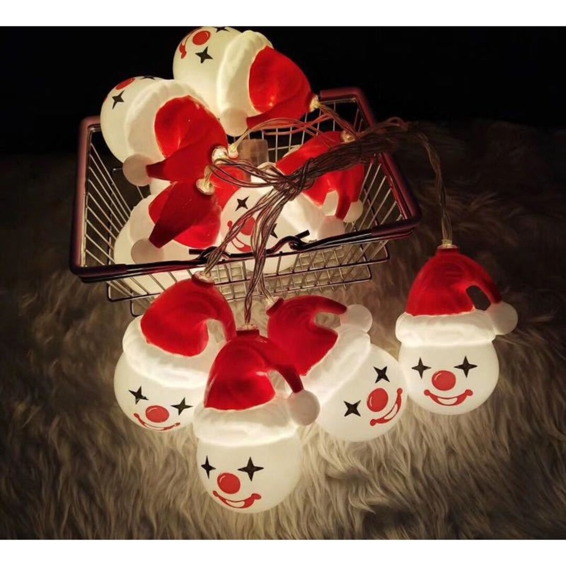 Set 10 Ornamente pentru Instalatie, Flippy, Atasare la Instalatia de Craciun, Design Festiv, Protectie Becuri Instalatie, Rezistente la Zapada, Interior/ Exterior, Model Clown