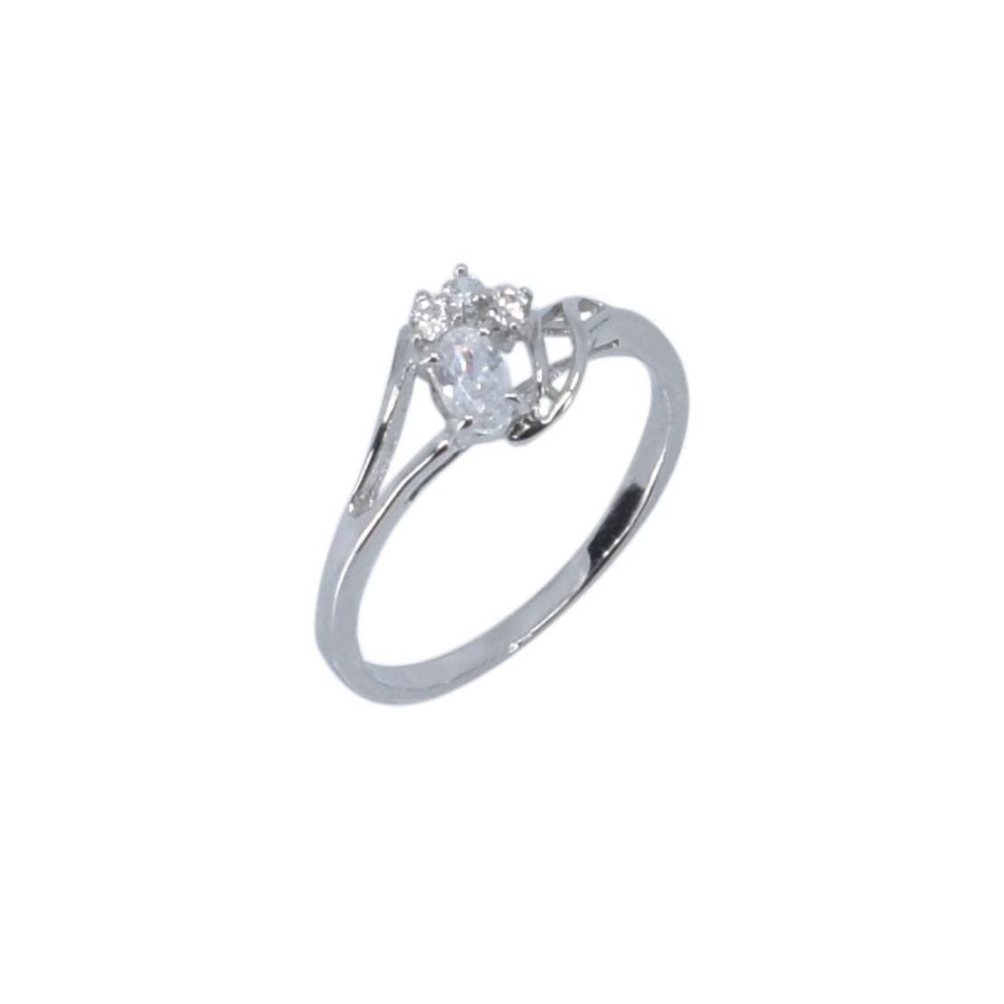 Inel din Argint 925 cu Zirconii, rodiat, marimea 56