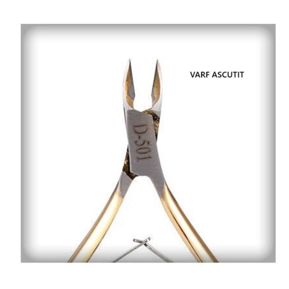 Cleste pentru Unghii si Cuticule, Flippy, din Otel Inoxidabil, Protectie Varf, 17 x 7 x 2 cm, Auriu