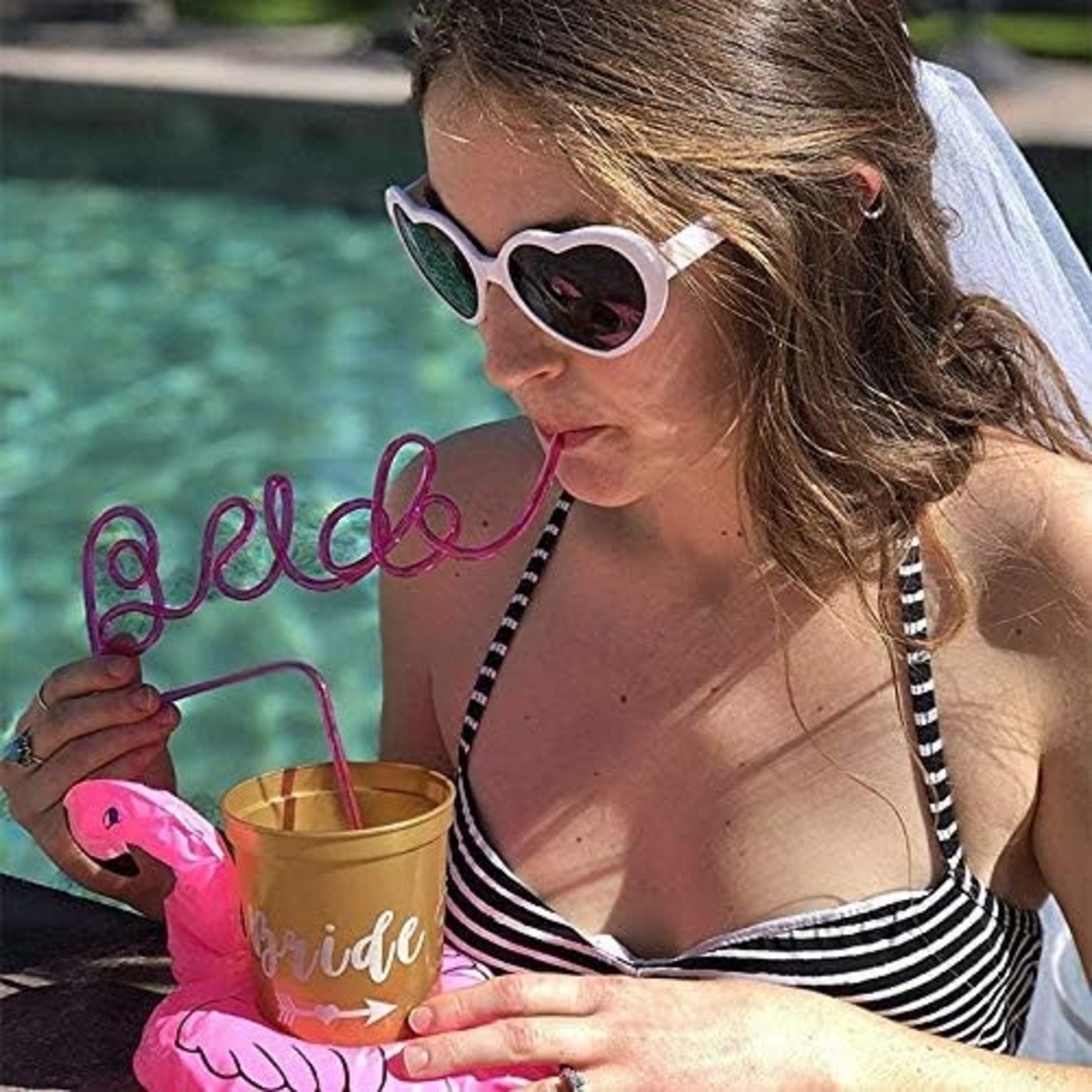 Pai de Plastic, Flippy, Model Bride, Tematica Nunta, Diametru 0.5 cm, Roz