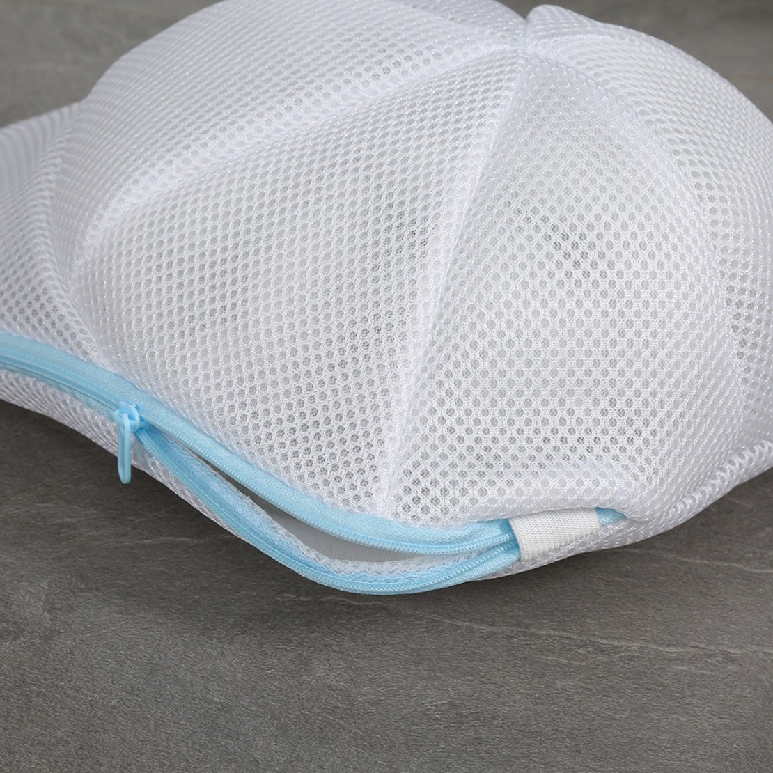 Husa de Spalare Sapca, Flippy, pentru Masina de Spalat, din Poliester, Circumferinta 53 cm, cu Fermoar, Alb/Albastru