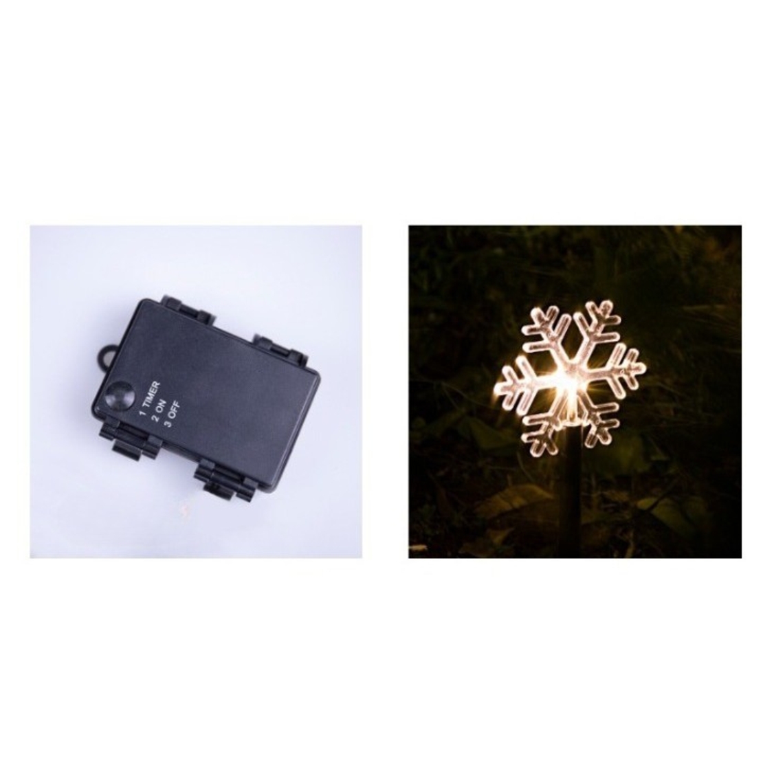 Set 5 Lampi LED cu baterii, de exterior Model Fulg de nea, pentru gradina, Flippy, 35.5 cm, Alb Cald