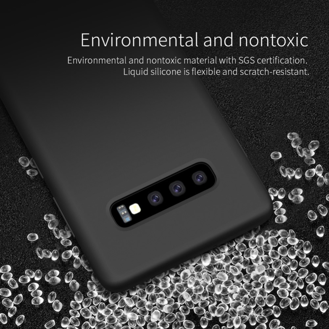 Husa protectie compatibila cu Samsung S10 Liquid Silicone Case Negru