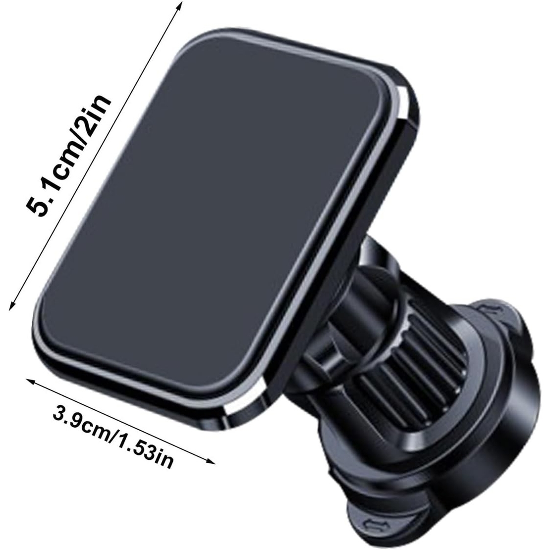 Suport Auto pentru Telefon, Flippy, MagSafe, cu Magnet, Prindere Grila de Ventilatie, Detalii Fine, Rotativ 360 de Grade, Plastic Magnet Silicon, 5.1x3.9 cm, Negru
