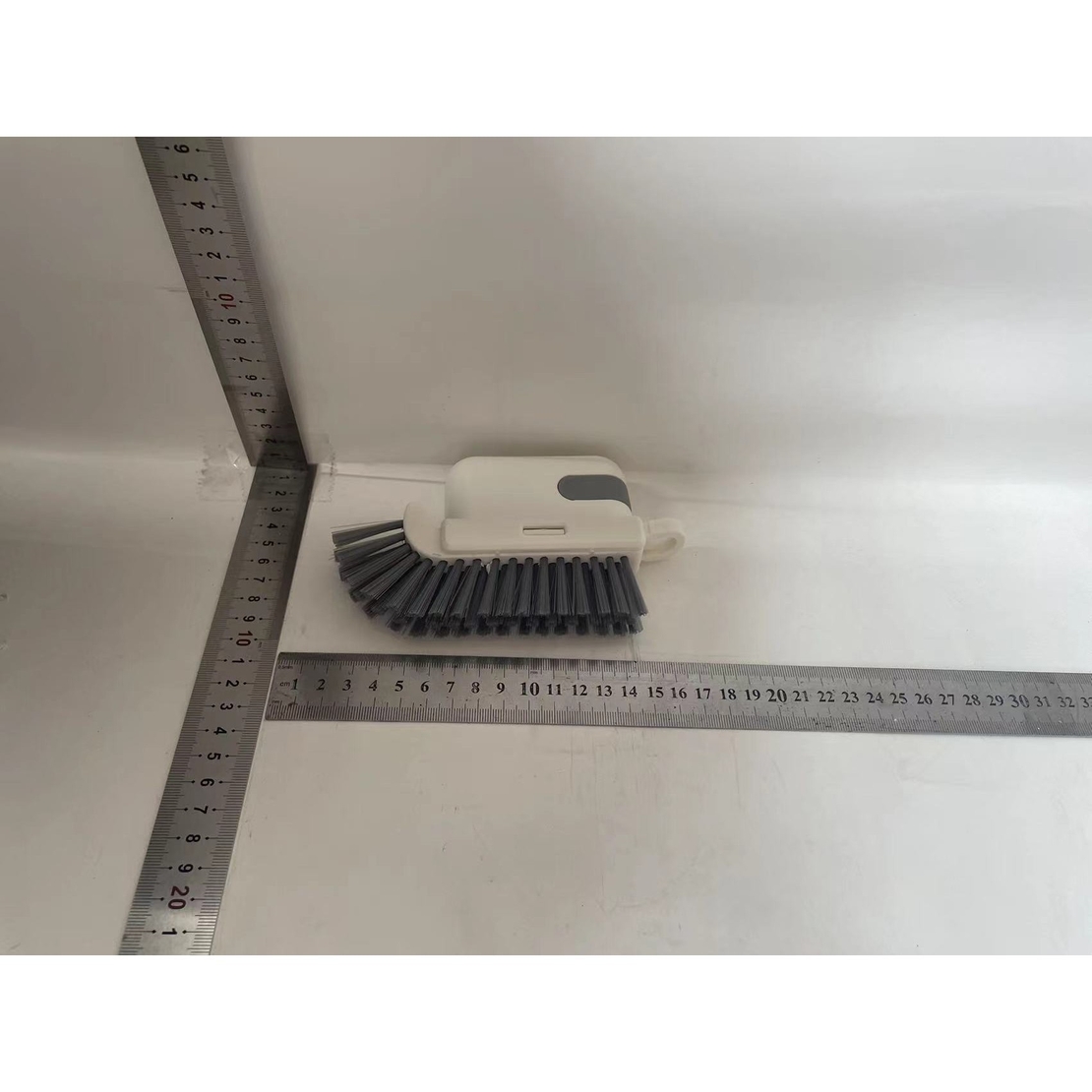 Perie Multifunctionala 3 in 1 de Curatare, Flippy, pentru Bucatarie, Vesela, Geamuri, Cap Detasabil, 9x15x2.5 cm, Gri