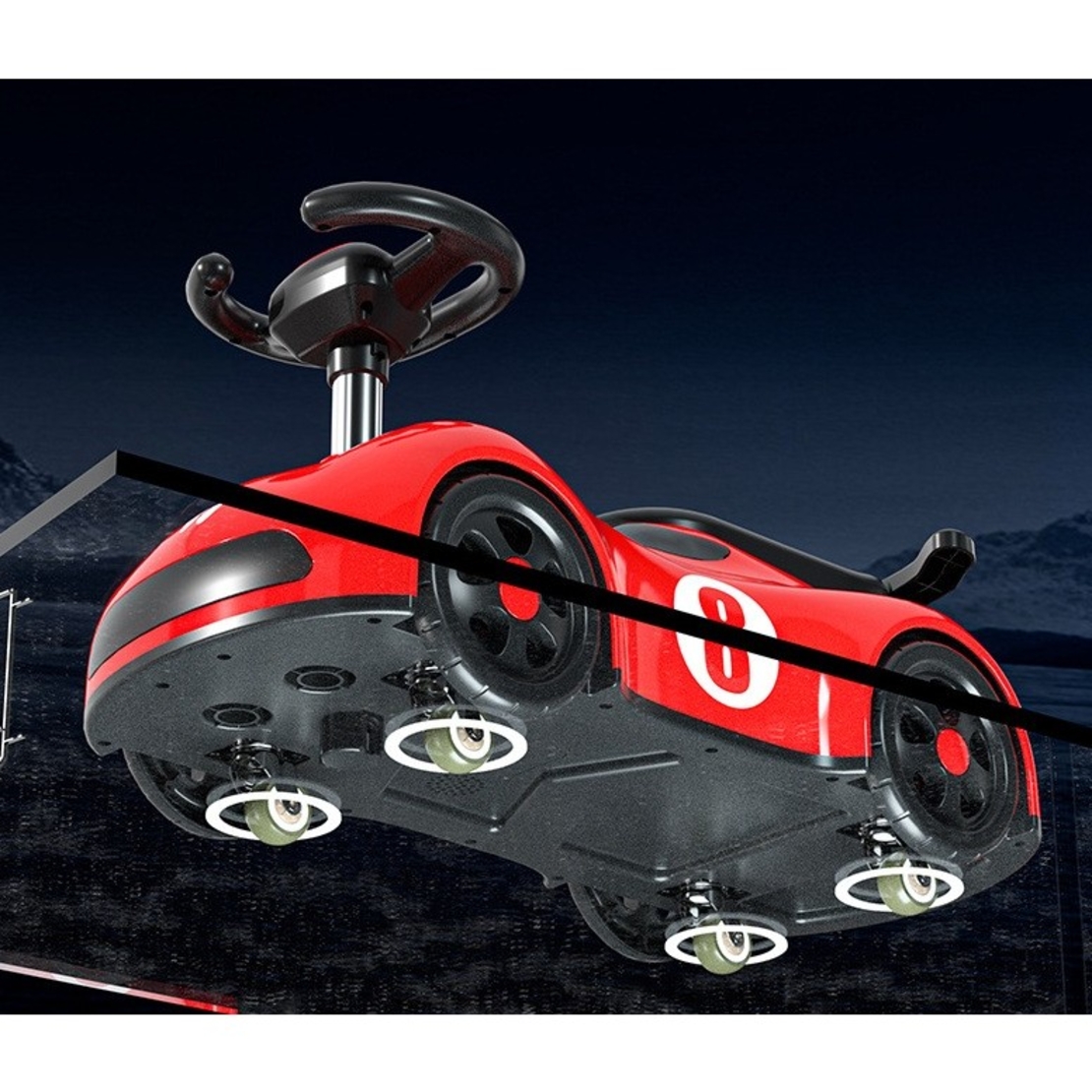 Masina pentru Copii, Flippy, 1-3 ani, Impingere, Bluetooth, Muzica, din ABS, 4 Roti, Inaltime Sezut 22 cm, Rosu