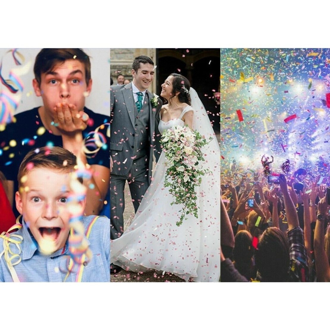 Tub de Confetti, Flippy, Party Popper, 30x5 cm, Confetii Lucioase Rezistente la Foc, Eliberare prin Rasucire, Argintiu