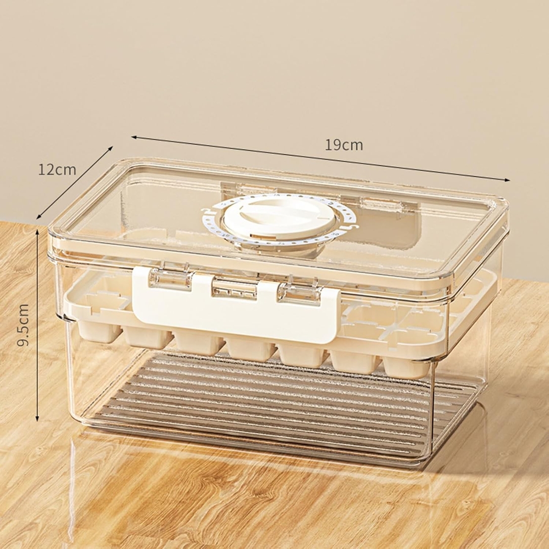 Forma de Gheata, Flippy, un Strat, Inchidere Etans, din PP+PET, 19 x 12 x 9.5 cm, Bej