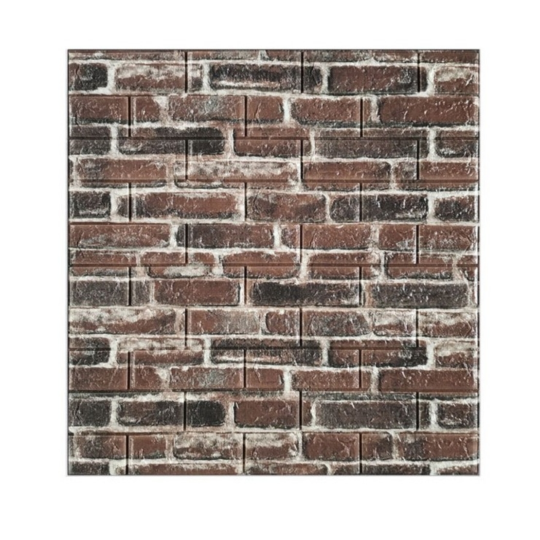 Set 10 Stickere de Perete, Flippy, Autoadezive, 70 x 77 cm, 4 mm Grosime, Suprafata Acoperita 5.3 mp, din PVC, Model Caramida Rosie, Caramiziu