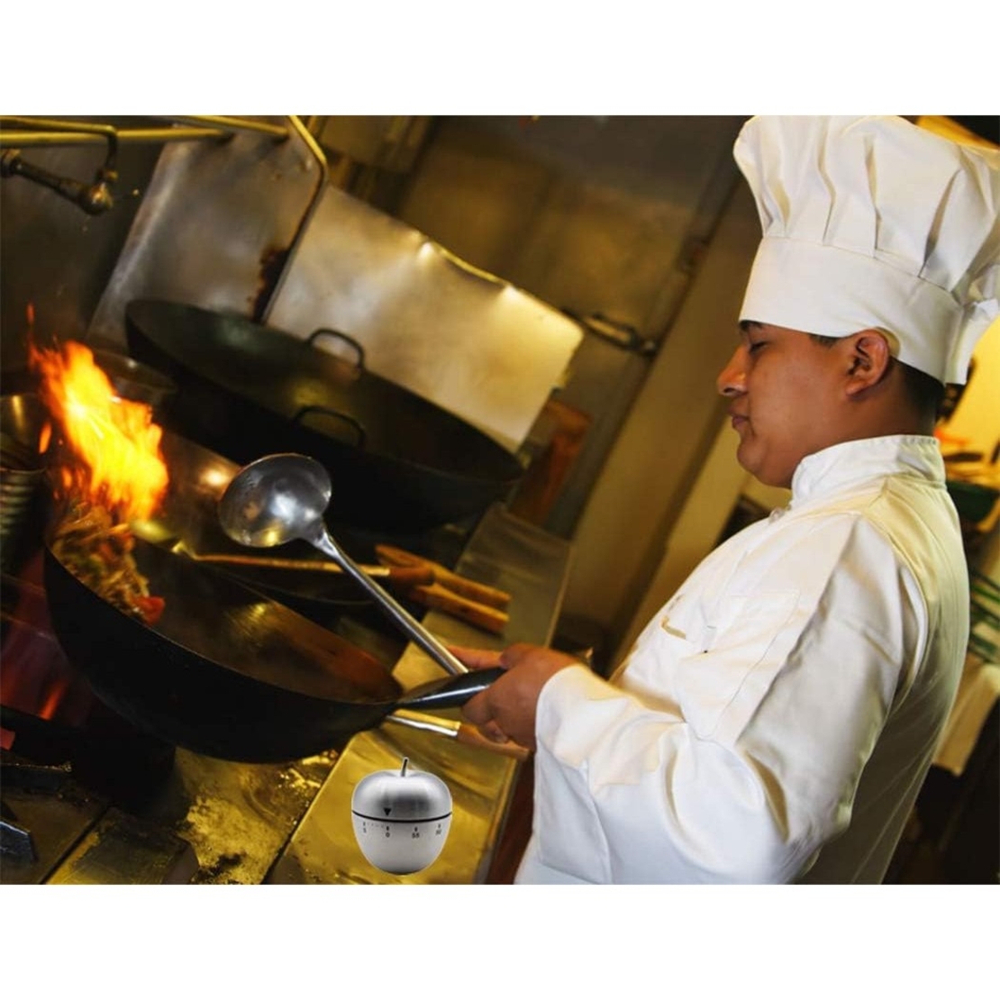 Cronometru de Bucatarie, Flippy, Mecanic, Forma de Mar, din Otel Inoxidabil, 60 min Timer, 7.5 x 6.2 cm, Argintiu