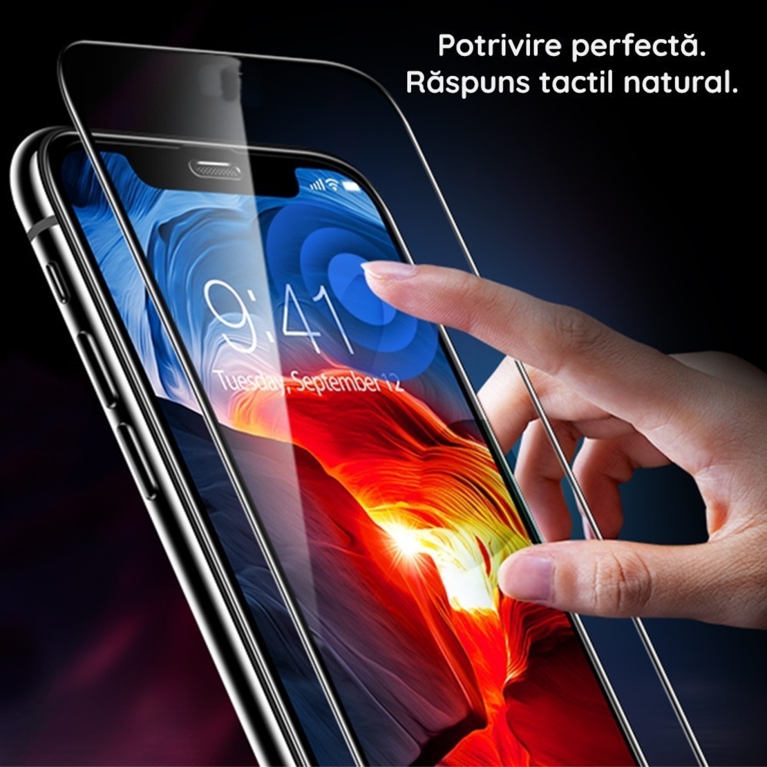 Folie Sticla Securizata, Flippy, Compatibila cu Nothing Phone 2, Full Glue, Margini Negre, Transparent