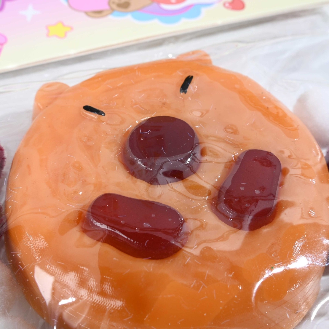 Set 12 Jucarii Antistres Squishy, Flippy, cu Revenire Lenta, Squeeze Pinch Family, Forma de Biscuite Rotund, Model Capybara, 7x6.5 cm, 55g, Ambalaj Transparent, Maro
