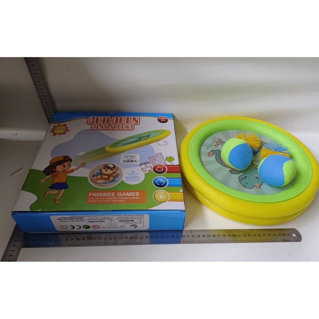 Set Interactiv Frisbee, Fippy, pentru Copii, 2 Palete Elastice, Diametru 30 cm, 4 Mingi, + 3 Ani, Design Animat, Multicolor