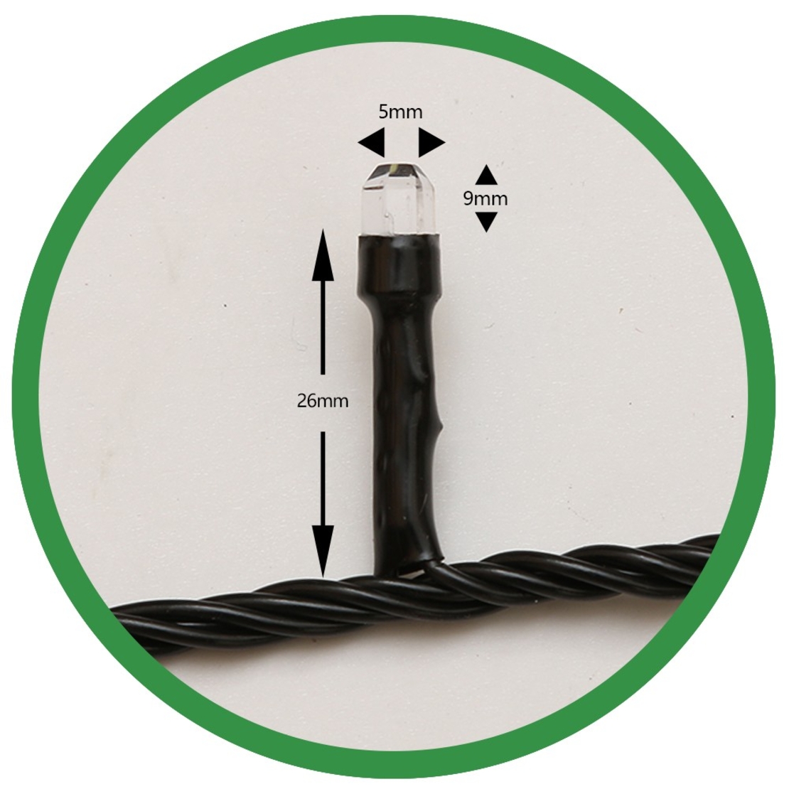 Instalatie de Craciun Flippy® Tip Liniara, Fir Negru, 9 m, 100 LED-uri Hexagonale, Interconectabila, Alb Rece