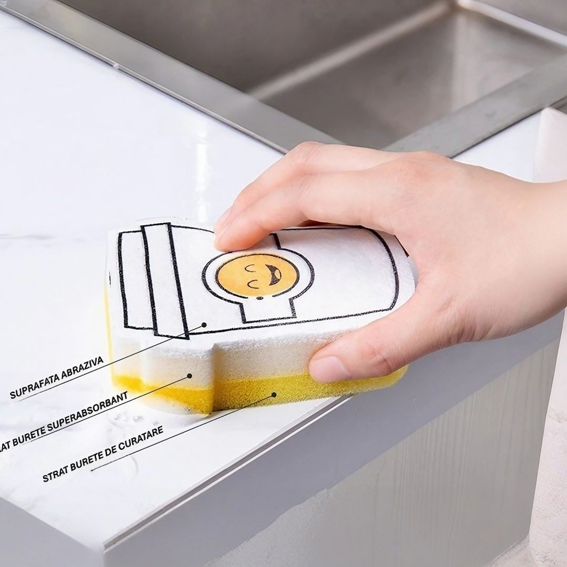 Set 4 bureti de vase Flippy cu tematica Funny Model 2