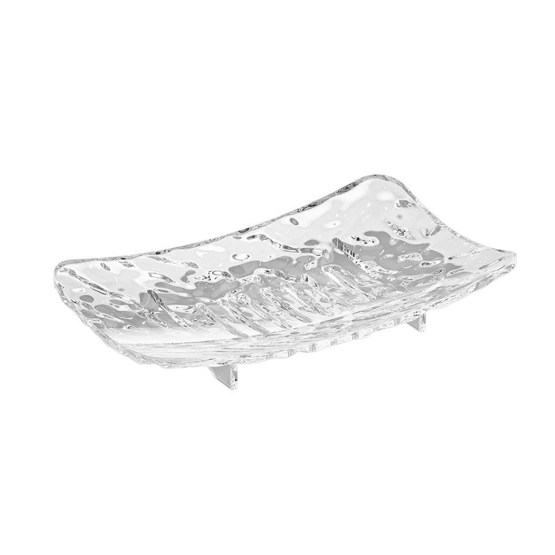 Savoniera din Plastic Flippy, 15 x 9 cm, cu Scurgere Apa, Design Modern, Transparent