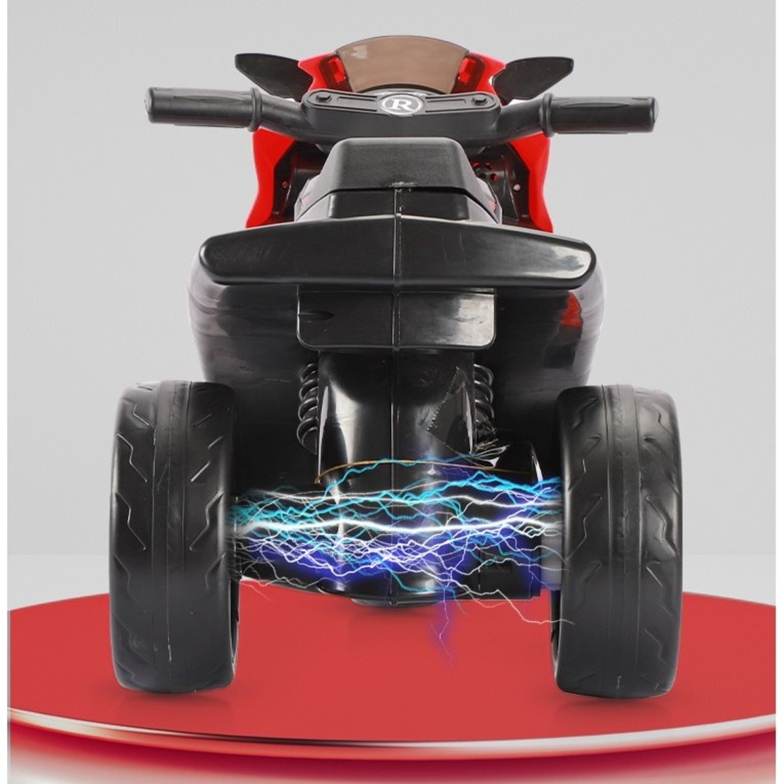 Motocicletă Electrică cu 3 Roti, Flippy, Acumulator Încarcare, Anti-Rasturnare, Lumini, Sunete, Off-Road, Baterie 6V 4.5Ah, 66x34x43cm, Rosu