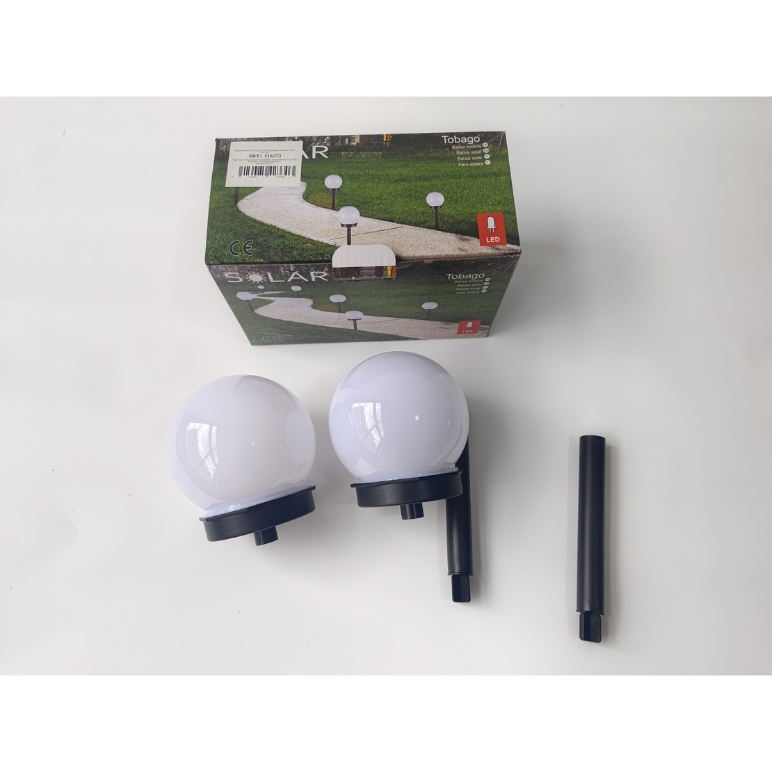 Set 2 Lampi Solare LED, Sferice, Tip Glob Flippy, Diametru 10 cm, Alb rece