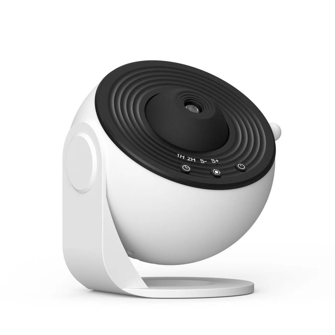 Lampa Tip Proiector Galaxie, Flippy, pentru Dormitor, Tematica Cer Instelat, Model Glob, HD, Rotire 360 de Grade, 13 Imagini, Incarcare USB, 5 W, 11.2x10.8x10.9 cm, Alb Negru