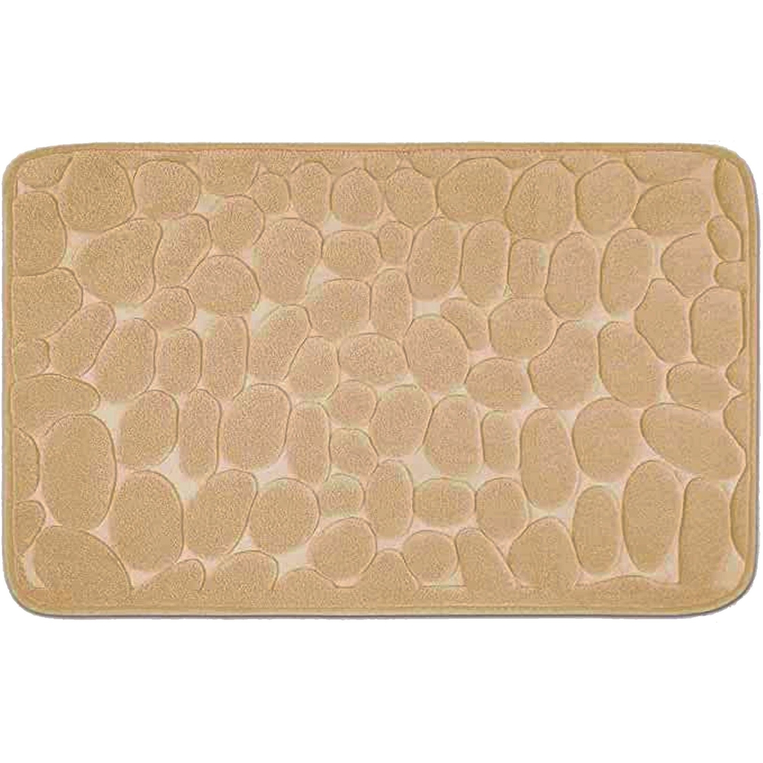 Covoras pentru Baie Antiderapant, Flippy, Uscare Rapida, Model 3D Piatra, 40x60 cm, Bej