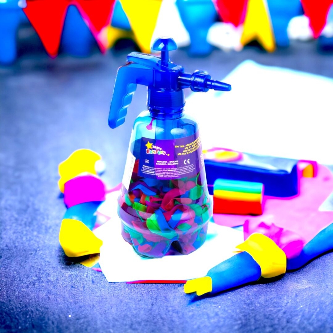 Set 300 de Baloane cu Apa, Flippy, Rezervor de Apa de Umplut, 1.5L, Autosigilate, 34 x 27 x 10 cm, Multicolor