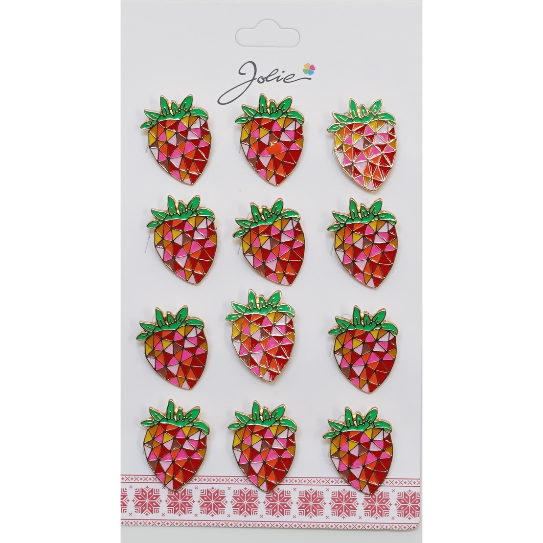 Set 12 Brose Martisor Capsuna in Mozaic