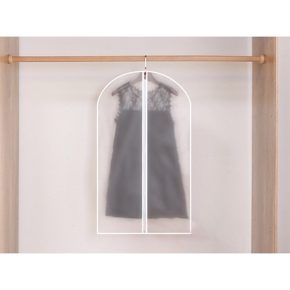 Set 5 Huse de Depozitare cu Fermoar, Flippy, pentru Haine, de Protectie, pentru Voiaj, Netesut, Rezistent la Praf, 60x100 cm, Transparent-Alb