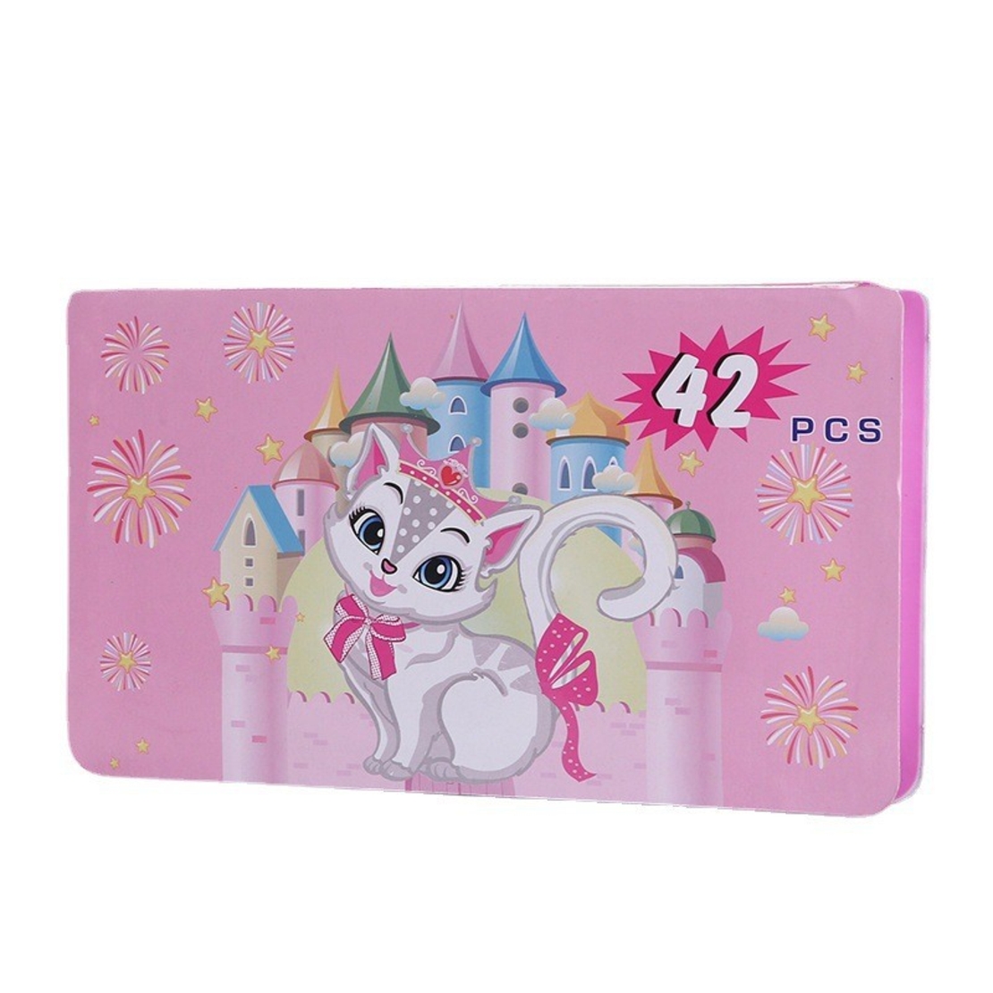 Set 42 Piese de Pictura si Desen, Flippy, Tip Penar, Model Pisicuta, 24.3 x 13 x 3 cm, Roz