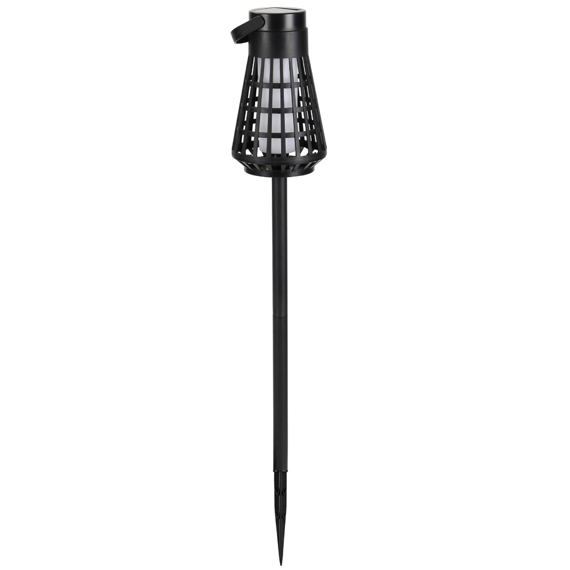 Lampa Solara pentru Gradina, Flippy, Reincarcabila de la Soare, Model Felinar, Portabila cu Picior, Lumina Calda, 12 cm, Negru