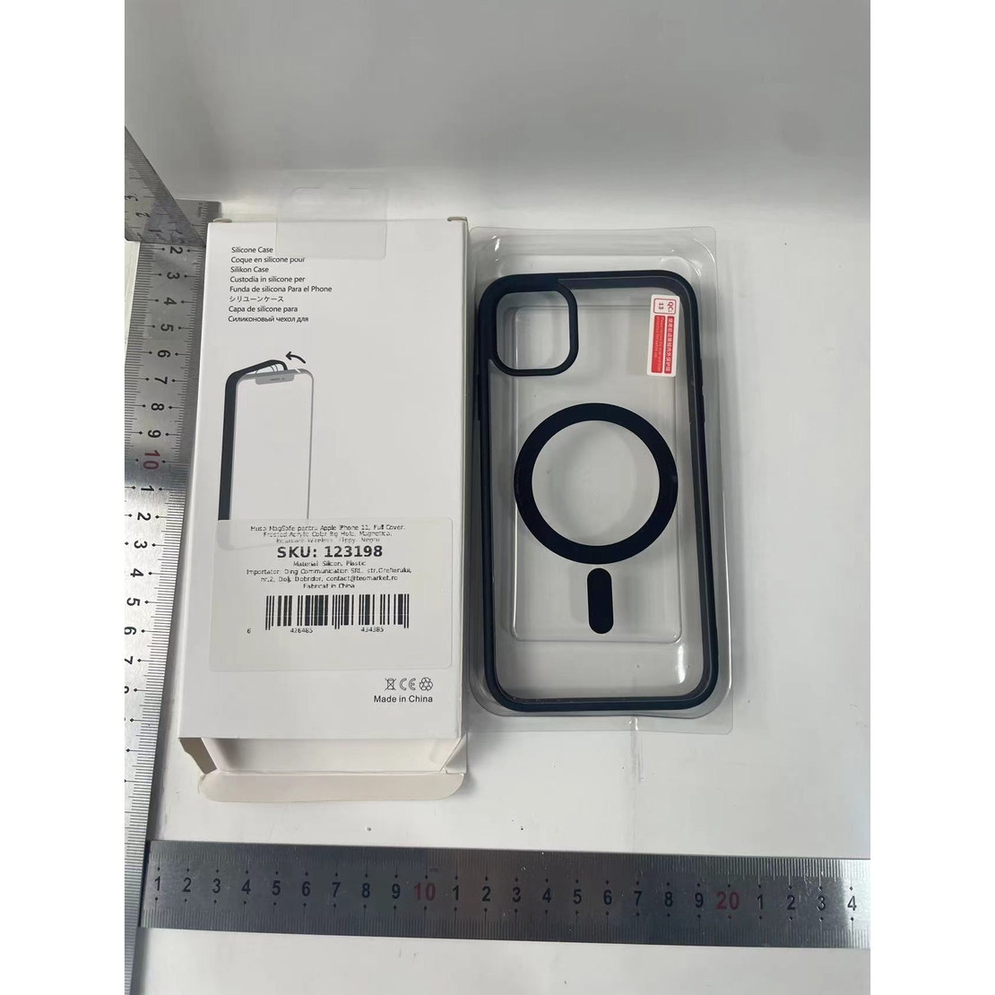 Husa MagSafe pentru Apple iPhone 11, Full Cover, Frosted Acrylic Color Big Hole, Magnetica, Incarcare Wireless, Flippy, Negru