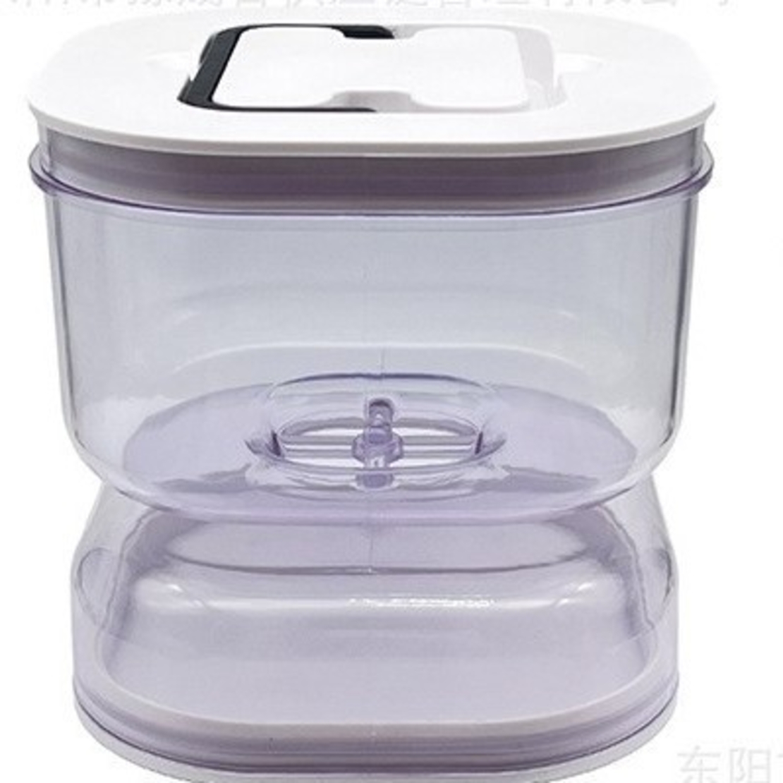 Borcan pentru Muraturi, Flippy, cu Separator pentru Lichide, Ermetic, Termorezistent, Tip Clepsidra, 1400 ml, ABS, Alb, 13.5x9.5 cm