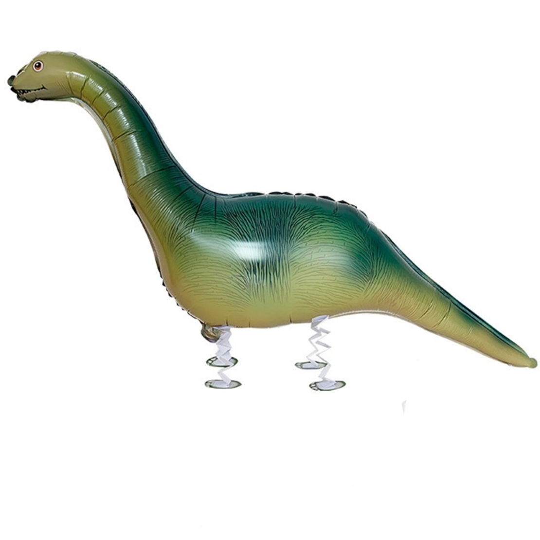 Balon din Folie Metalizata, Flippy, Figurina Animata, Model Dinozaur cu Ou, 113x49 cm, Ambalaj Individual, Pai Inclus, Umflare cu Aer sau Heliu, Verde inchis