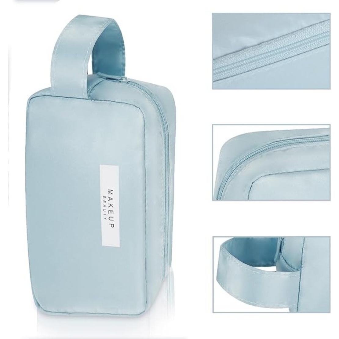 Portfard, Flippy, cu Maner, Material Impermeabil, pentru Cosmetice, 16 x 11 x 7 cm, Albastru