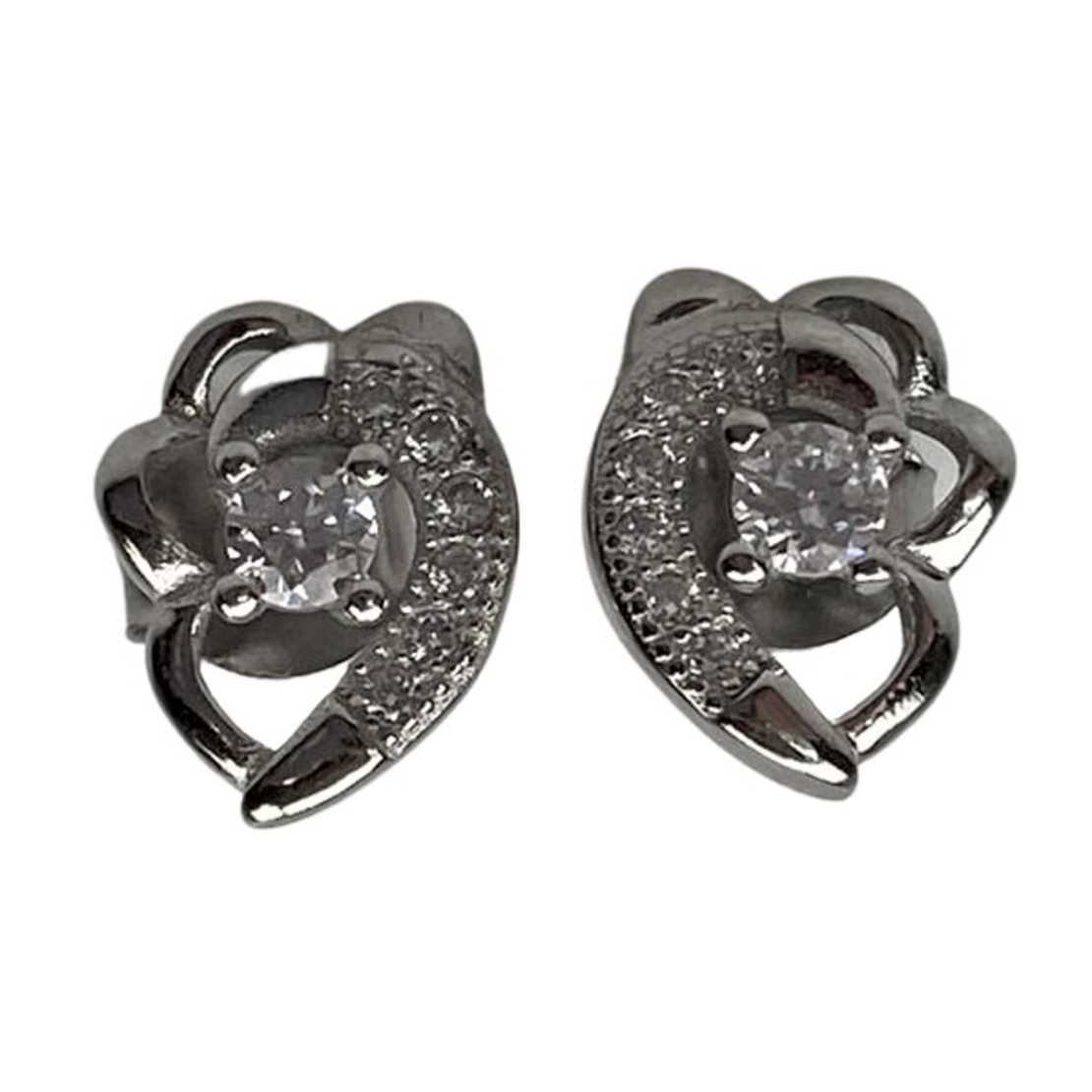 Cercei Argint 925 Inimioara cu Floare