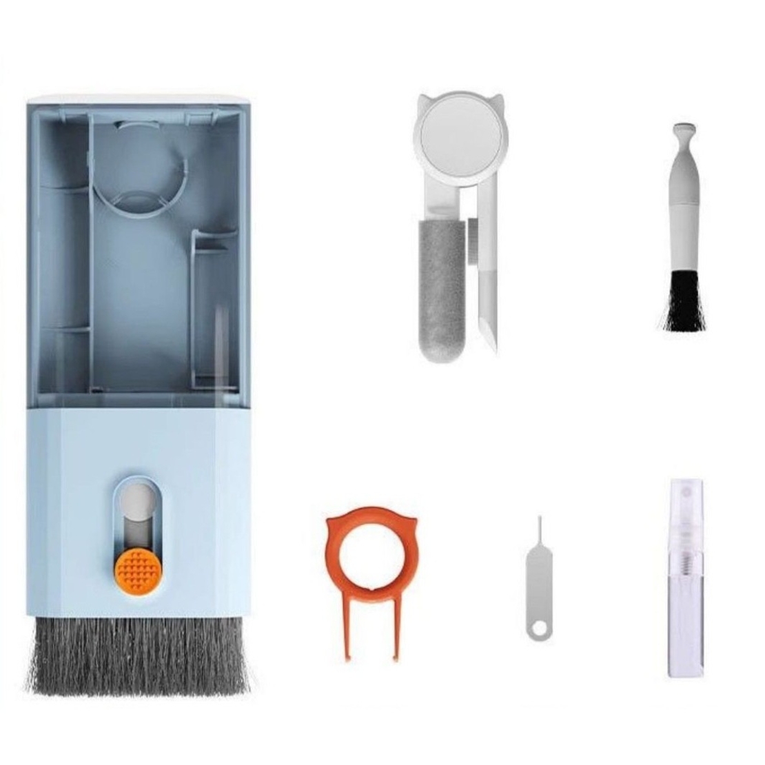 Kit Multifunctional de Curatare Produse Electronice 10in1, Flippy, pentru Laptop, Tastatura, Telefon, Casti, Albastru