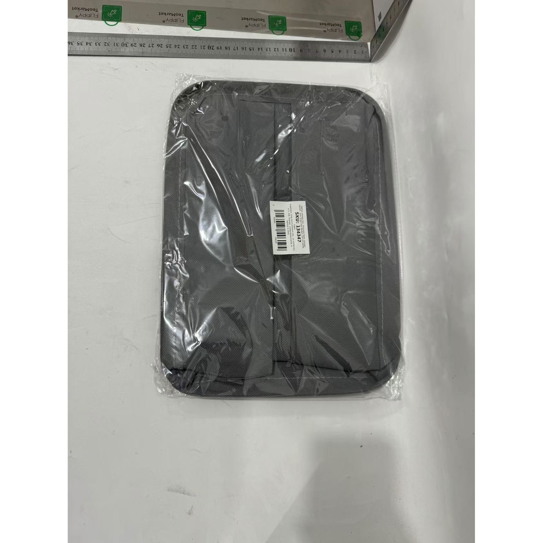 Cutie Depozitare Flippy, pentru Haine, lucruri, din Textil cu Cadru Metalic, Manere Laterale, forma Dreptunghiulara, 35 x 25 x 22cm, volum 19 L, Gri