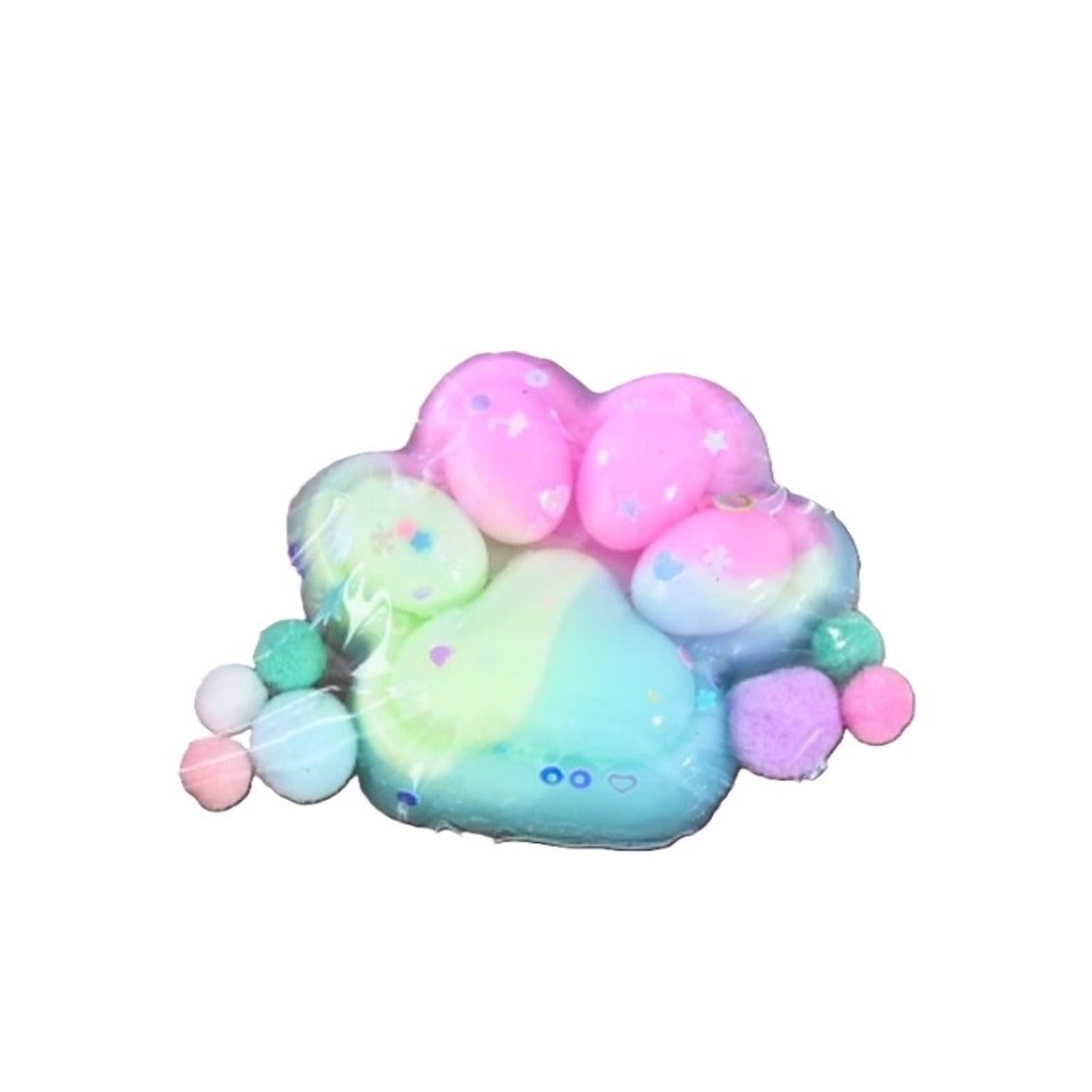 Jucarie Antistres Squishy, Flippy, Labuta de Pisica Squeeze Toys, cu Revenire Lenta, 7.5 cm, Model 270528, Multicolor