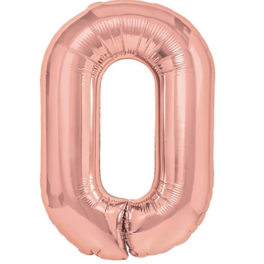 Balon din Folie Metalizata Flippy, Figurina Cifra, Tema Aniversare 100 cm, Ambalaj Individual, Pai inclus, Umflare cu Aer sau Heliu, Coral, Rose, Cifra 0