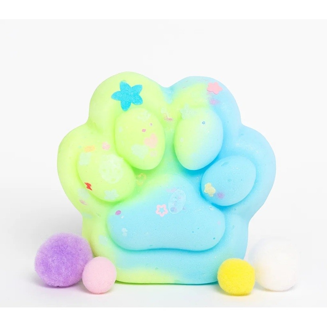 Jucarie Antistres Squishy, Flippy, cu Revenire Lenta, Labuta de Pisica Pufoasa, 7.5 cm, Ambalaj Transparent, Model 27059, Multicolor