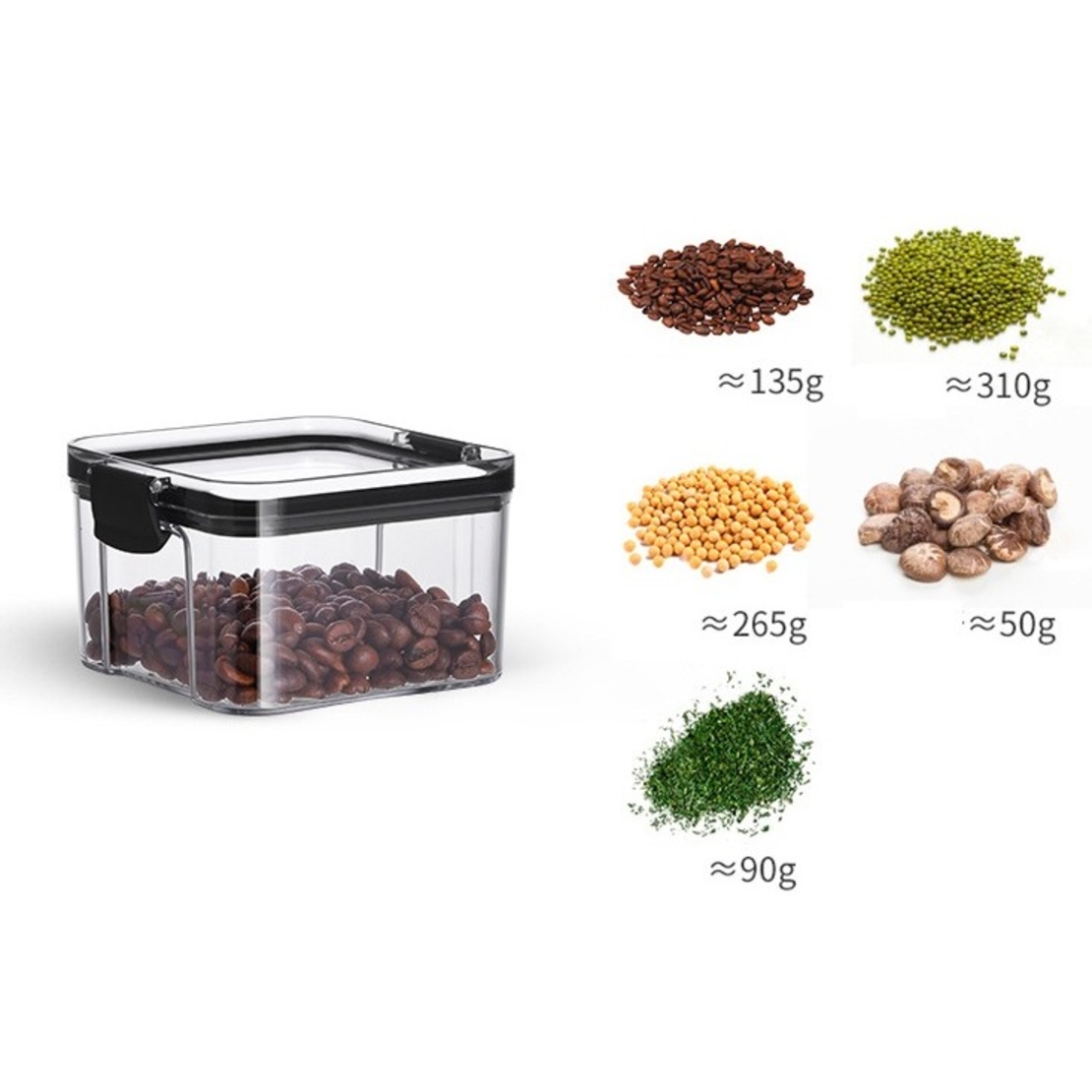 Recipient din Plastic, Flippy, pentru Alimente/Obiecte, Inchidere Ermetica, 10.2 x 6.6 cm, 460 ml, Transparent