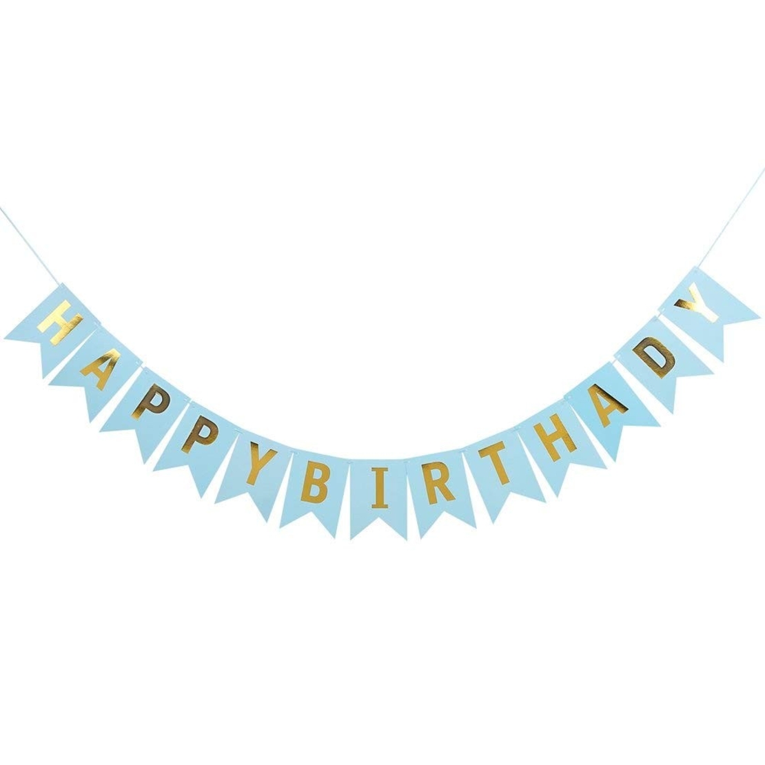 Banner Happy Birthday 100x200 cm, Flippy, Dimensiune Stegulet 11.5x16.5 cm, Rola de Ata Inclusa, Albastru