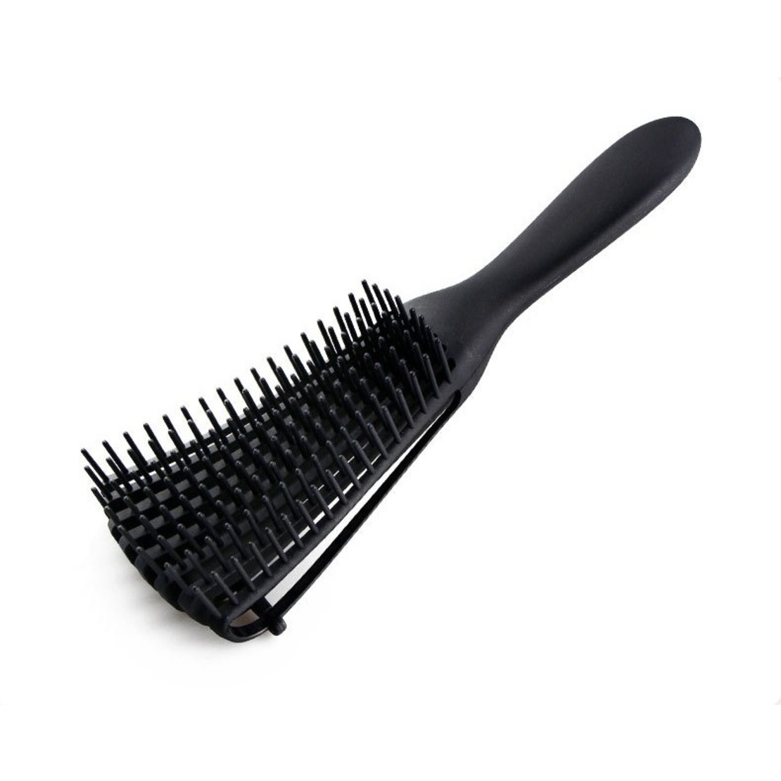 Perie Flexibila, Flippy, pentru Descurcat Par Cret/Umed si Uscat, 8 Brate Mobile, din TPE, 24.5 x 4.5 x 2 cm, Negru