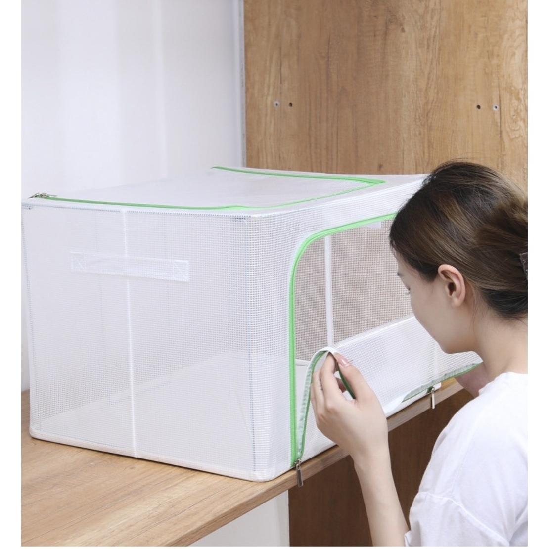 Cutie de Depozitare, Flippy, pentru Camera Copiilor, 66L, din PVC, Model Leu, 50 x 40 x 33 cm, Transparent