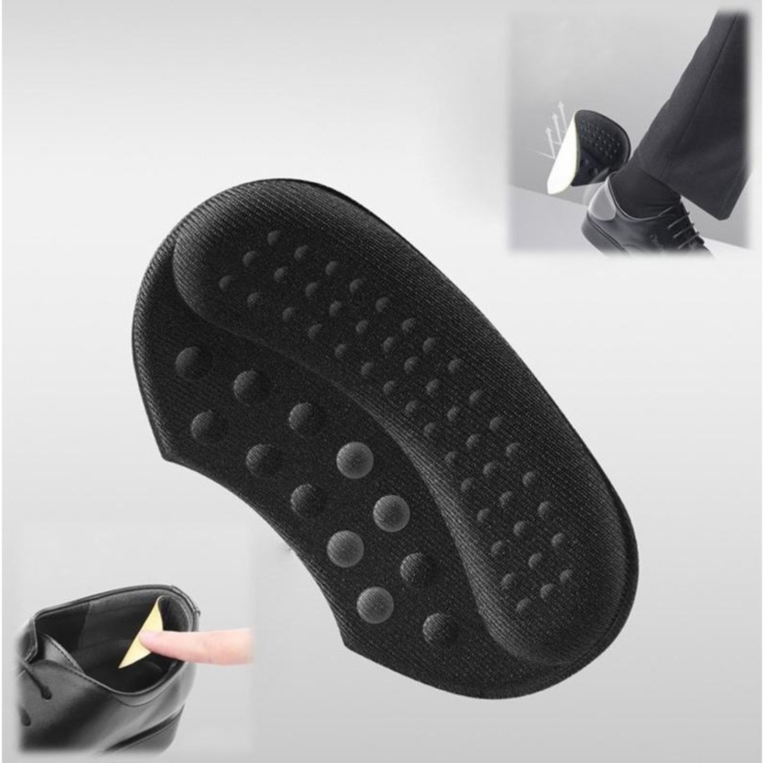 Branturi pentru Incaltaminte, Flippy, din Spuma, Universal, Protectie Calcai, Reglare Numar, 6 mm Grosime, Adeziv, Negru