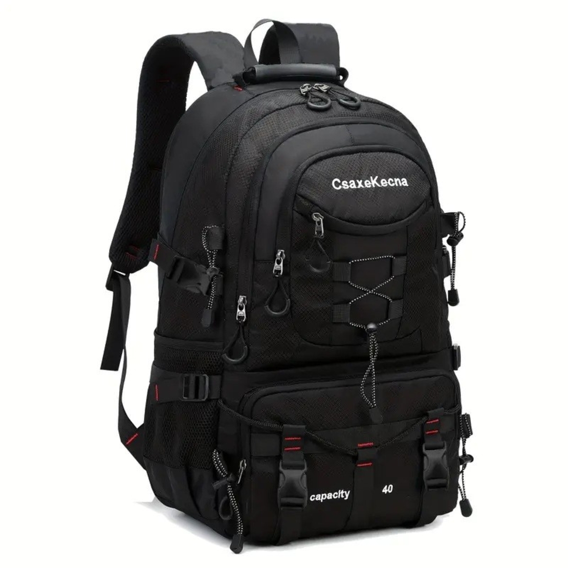 Rucsac Multifunctional de Alpinism, Flippy, Capacitate 36-55 L, de Calatorie, Impermeabil, Slot USB Incarcare Telefon, Bretele Reglabile, 52 x 34 x 19 cm, Negru