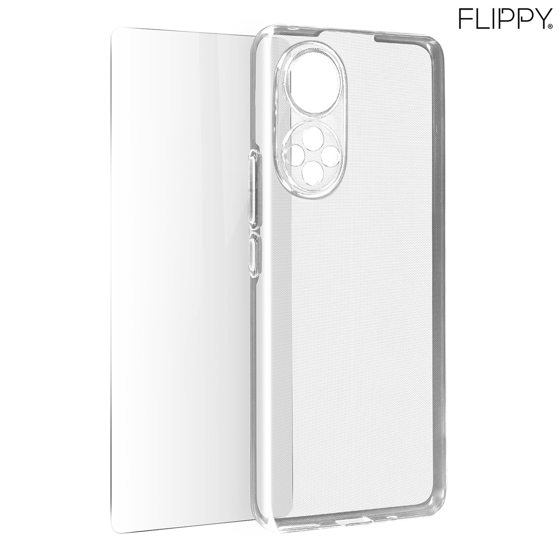 Husa Protect Plus pentru Huawei NOVA 9 SE, Flippy, Silicon Subtire, Transparenta