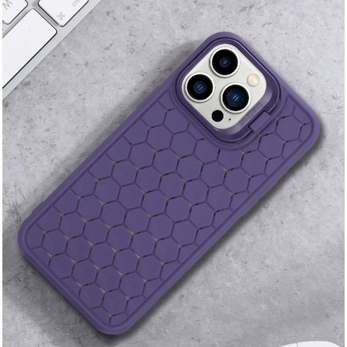 Husa de Protectie TPU, Flippy, pentru Samsung Galaxy S24 Plus, 3D Cube, cu Inel, Protectie Camera, Antisoc, Antizgariere, Antialunecare, Acoperire Completa, Mov